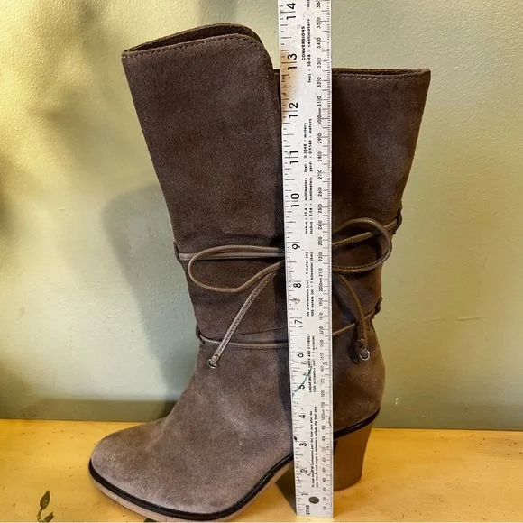 Johnston & Murphy Gray Suede Leather Lace Wrap Boots - Picture 10 of 16